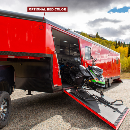 Optional Red Colored Snowmobile Trailer